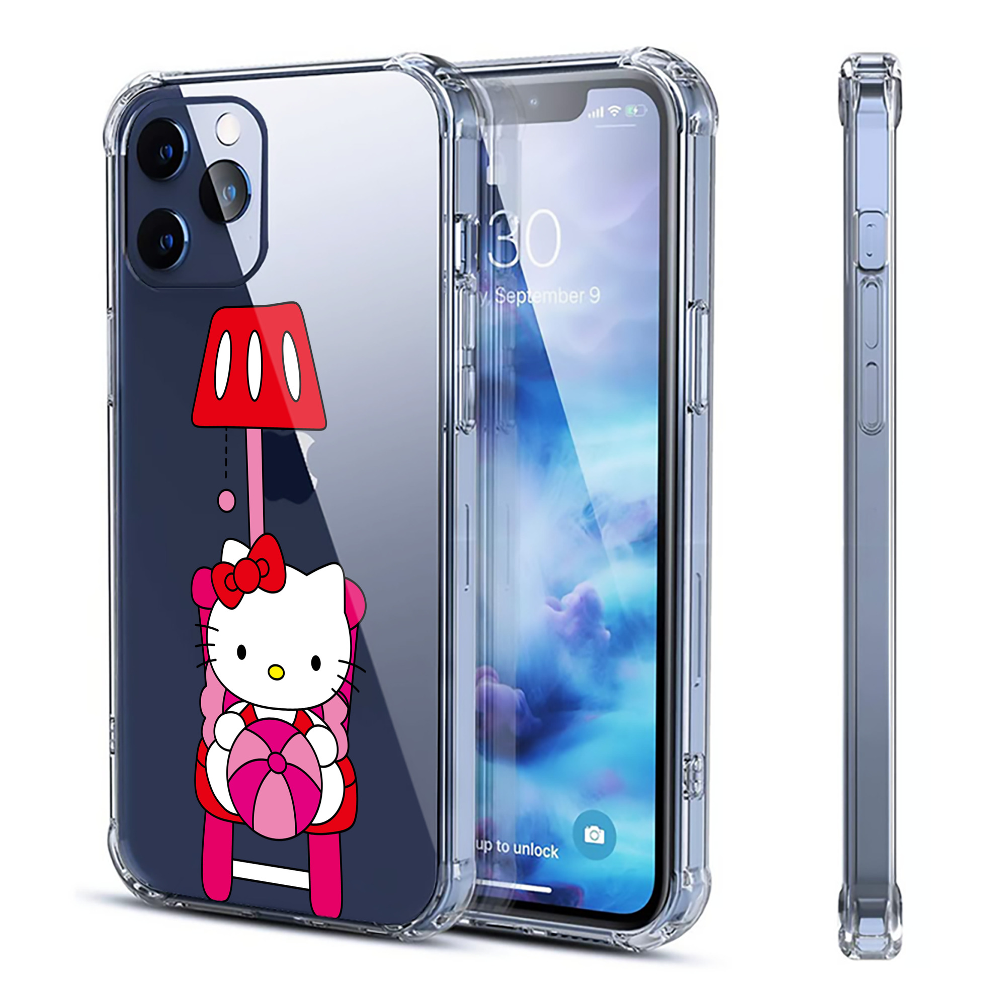 （画像用） Hello Kitty ハローキティ 【iPhone 12シリーズ対応】透明スマホケース（クリアソフトケース）